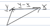 Euclidean distance bewteen 2 vectors $\vv x$ and $\vv y$